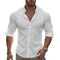 Linen Revere Collar Shirt for Men