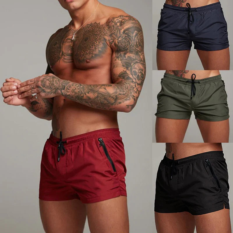 Swim Shorts with Zip Pockets for Men