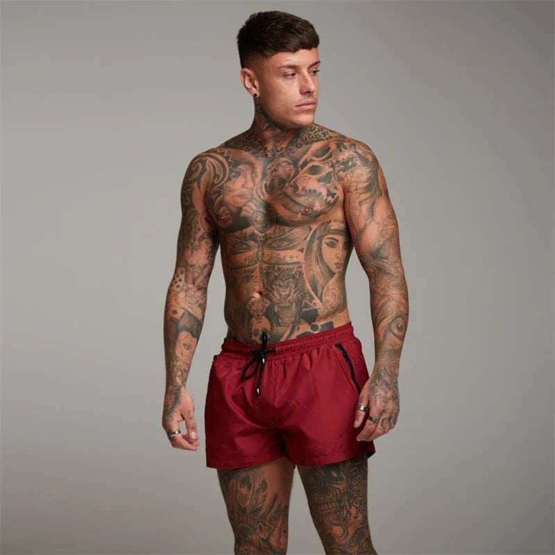 Swim Shorts with Zip Pockets for Men