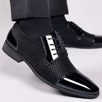 Patent Cap Toe Lace-Up Oxford for Men