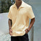 Textured Short Sleeve Cuban Collar Shirt for Men