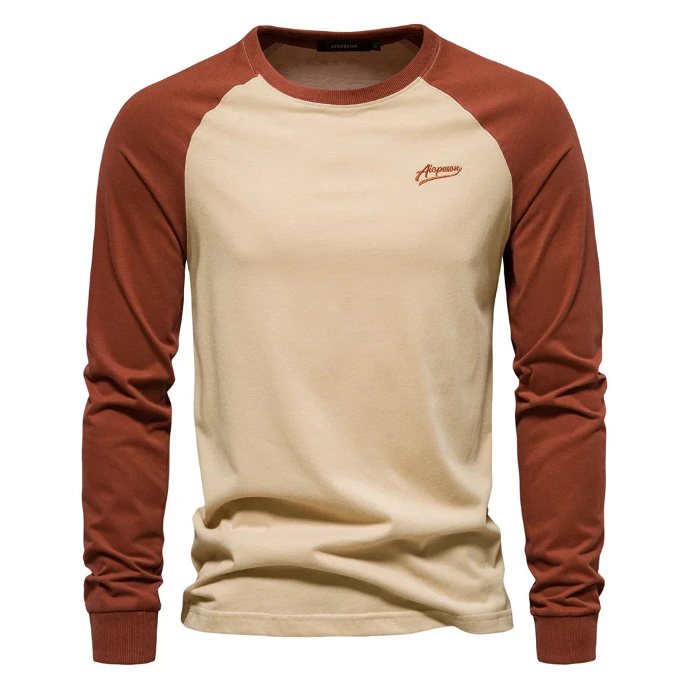 Raglan Long Sleeve Crew Neck Sweatshirt for Men