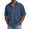 Short Sleeve Button-Down Denim Shirt for Men