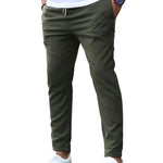 Straight Leg Stretch Cotton Trousers for Men