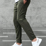 Straight Leg Stretch Cotton Trousers for Men