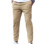 Straight Leg Stretch Cotton Trousers for Men