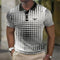Checked Grid Pattern Polo Shirt for Men