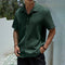 Textured Short Sleeve Cuban Collar Shirt for Men