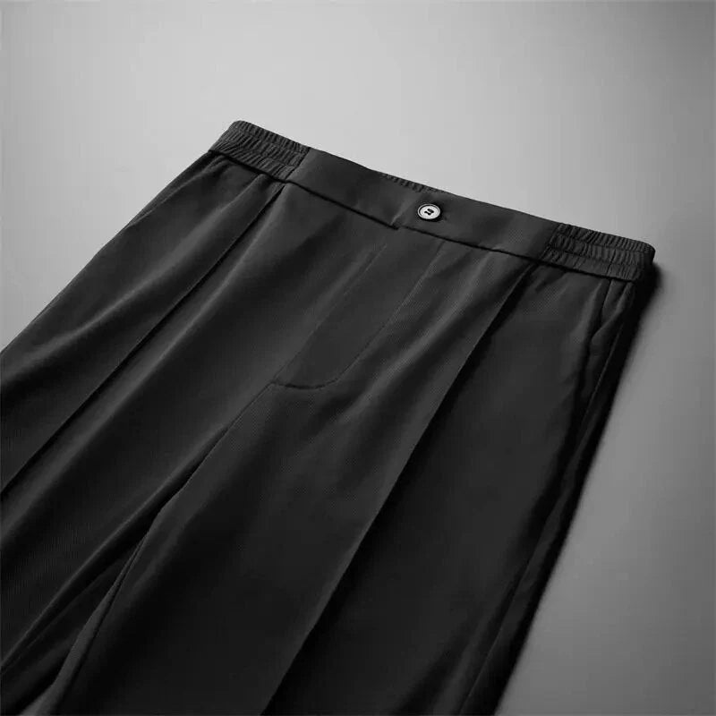 Short Sleeve Polo Shirt and Straight Leg Trousers Set for Men