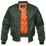 Quilted Bomber Jacket with Stand Collar for Men