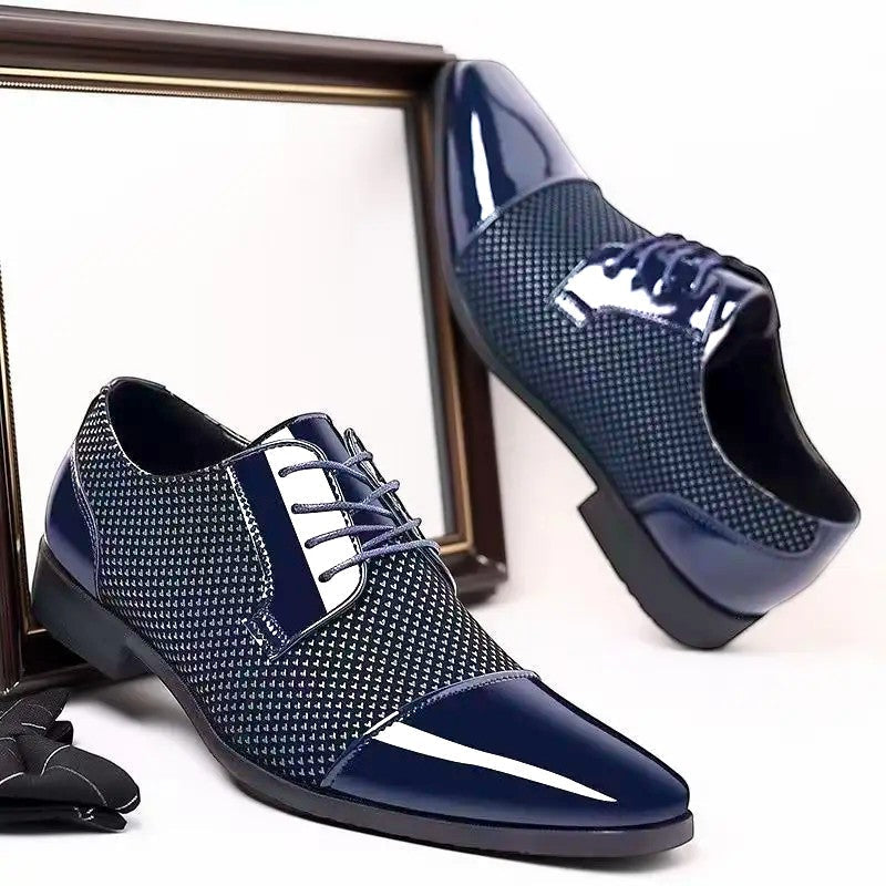 Patent Cap Toe Lace-Up Oxford for Men