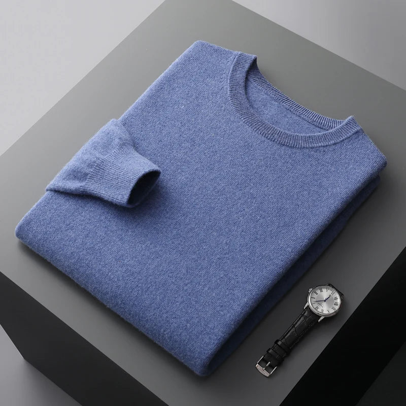 Crew Neck Cashmere Jumper for Men
