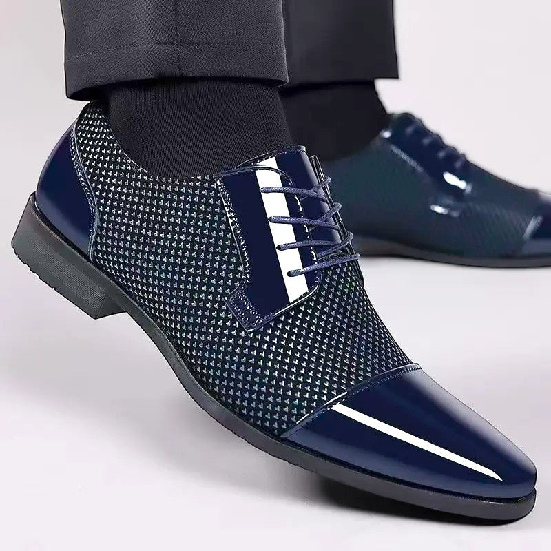 Patent Cap Toe Lace-Up Oxford for Men