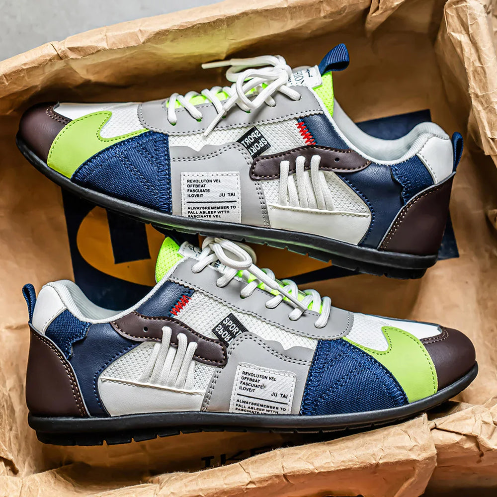 Lace-Up Colour-Block Trainers for Men