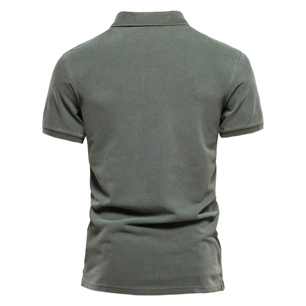 Cotton Half-Button Polo Shirt for Men