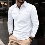 Long Sleeve Collared Polo Shirt for Men