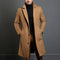 Long Wool Overcoat with Lapel Collar for Men