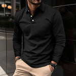 Long Sleeve Collared Polo Shirt for Men