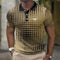 Checked Grid Pattern Polo Shirt for Men