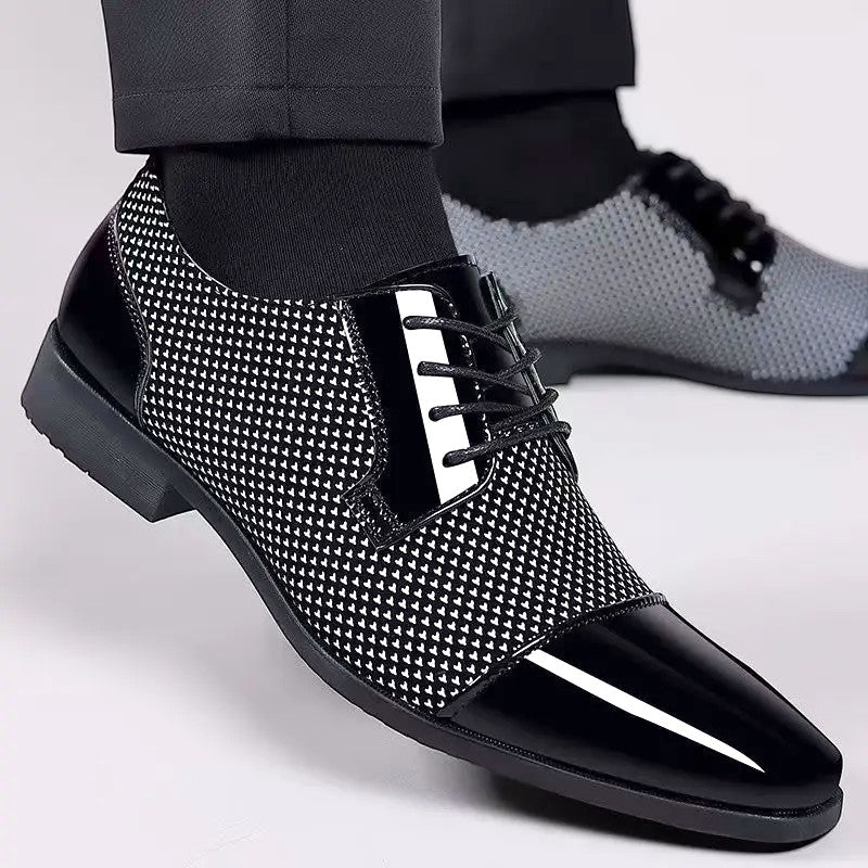 Patent Cap Toe Lace-Up Oxford for Men
