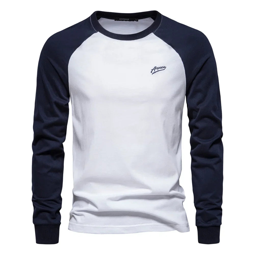 Raglan Long Sleeve Crew Neck Sweatshirt for Men