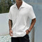 Textured Short Sleeve Cuban Collar Shirt for Men