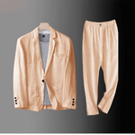 Linen Notch Lapel Suit Set for Men