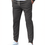 Straight Leg Stretch Cotton Trousers for Men