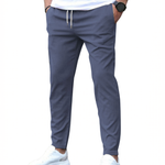 Straight Leg Stretch Cotton Trousers for Men