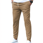 Straight Leg Stretch Cotton Trousers for Men