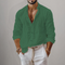 Linen Blend Button-Down Shirt for Men