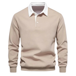Polo Collar Long Sleeve Sweatshirt for Men