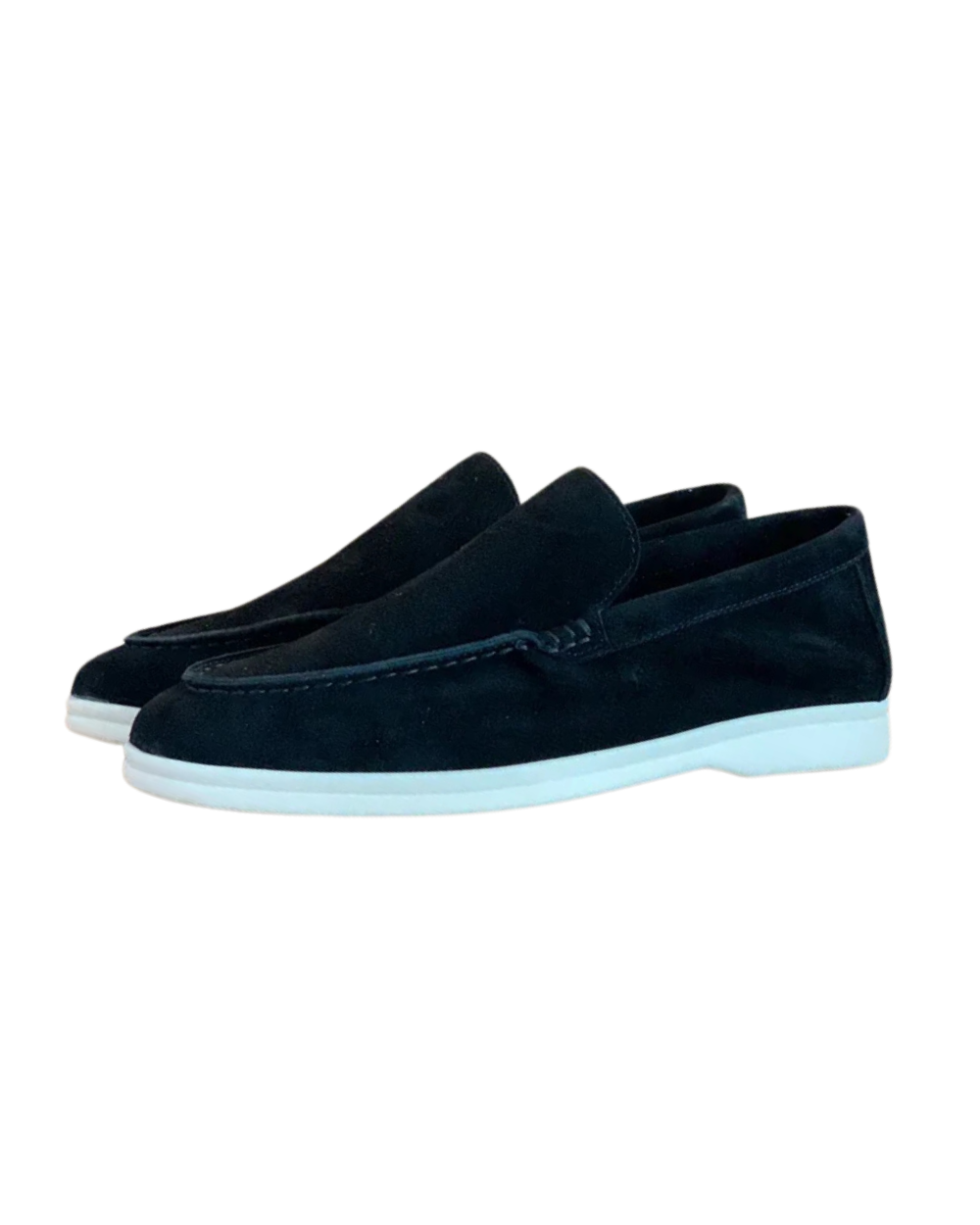 Suede Loafers with White Sole for Men