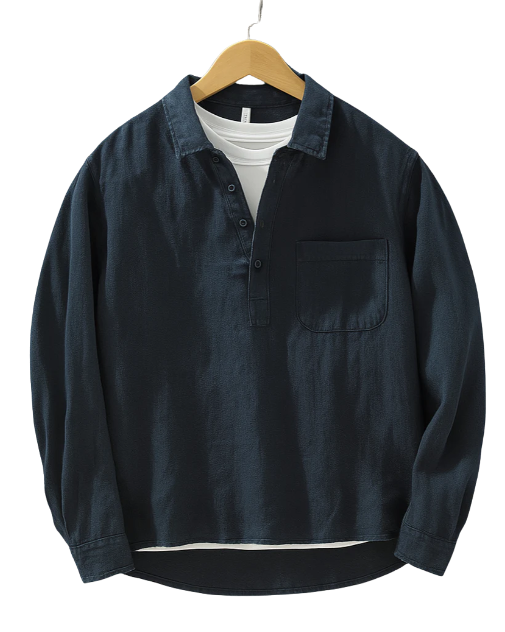 Denim Overshirt with Chest Pocket for Men