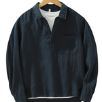 Denim Overshirt with Chest Pocket for Men