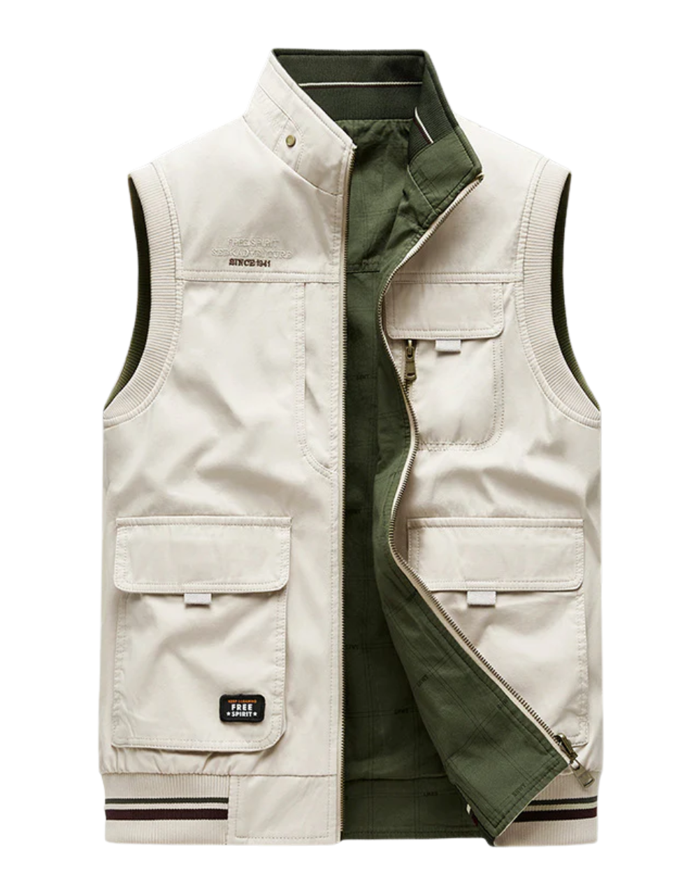 Cargo Vest with Zip-Up for Men
