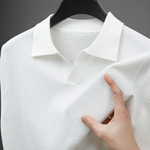 Short Sleeve Textured Polo Shirt for Men