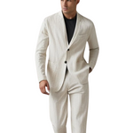 Linen Notch Lapel Suit Set for Men