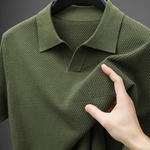 Short Sleeve Textured Polo Shirt for Men