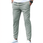 Straight Leg Stretch Cotton Trousers for Men
