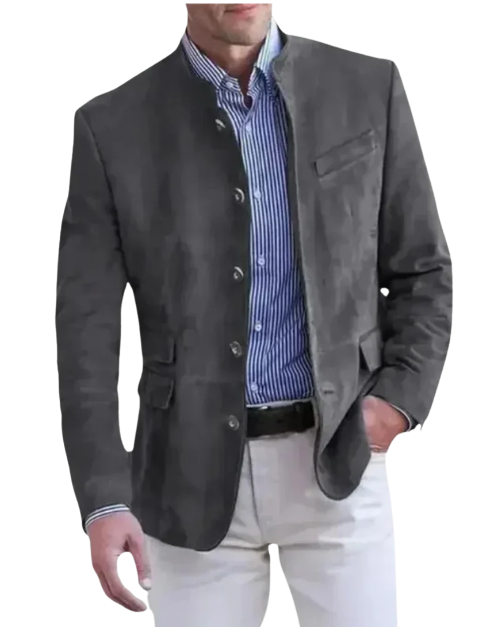 Single-Breasted Linen Blazer for Men