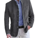 Single-Breasted Linen Blazer for Men
