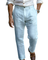 Pleated Straight Leg Linen Trousers for Men