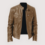 Zip-Up Leather Jacket for Men
