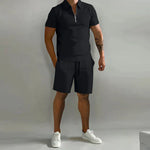 Short Sleeve Polo Shirt and Shorts Set for Men