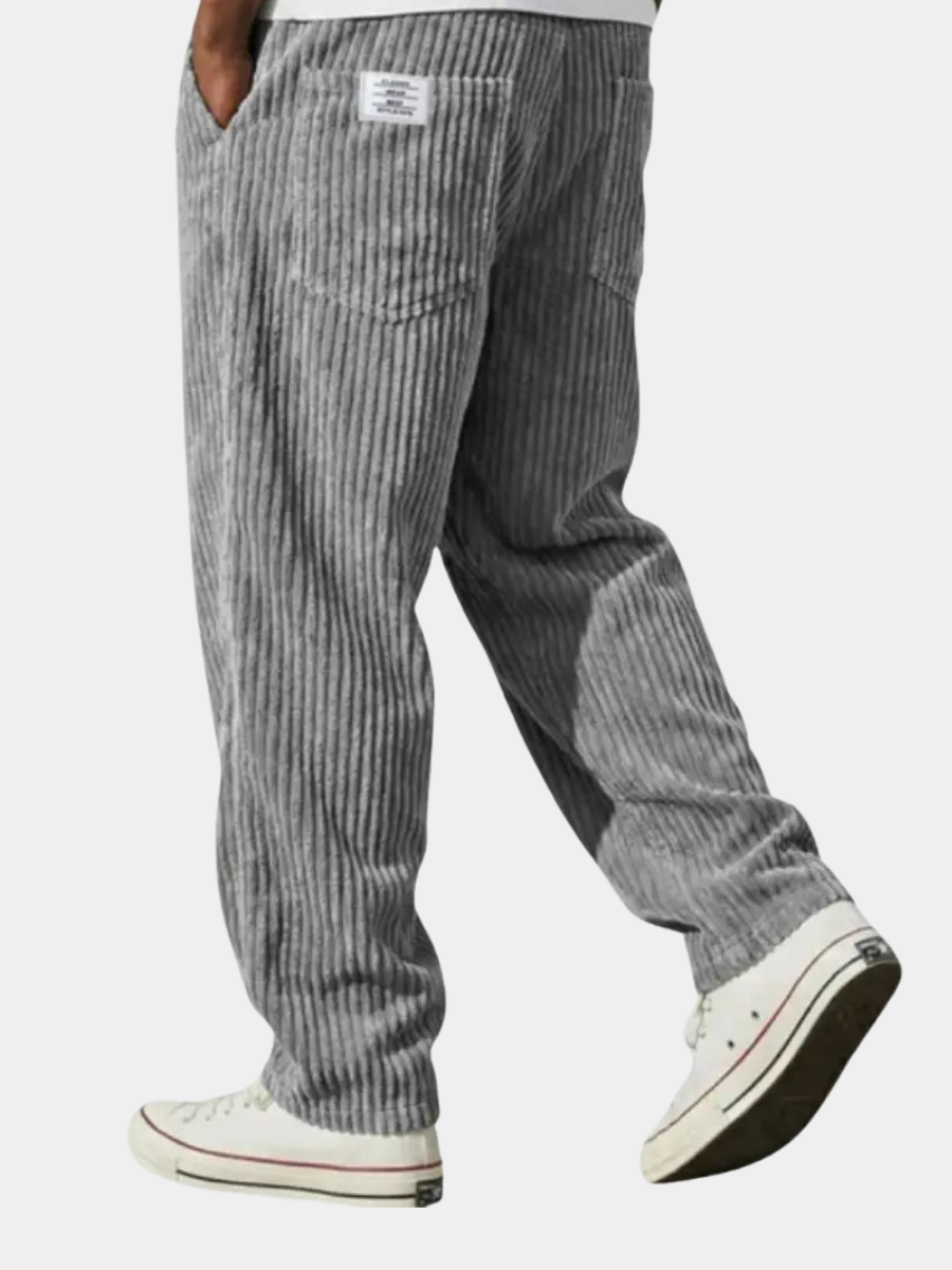 Straight Leg Corduroy Trousers for Men