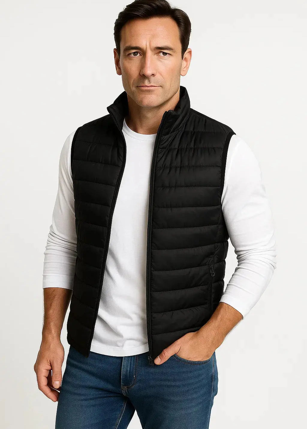 Sleeveless Quilted Puffer Vest for Men