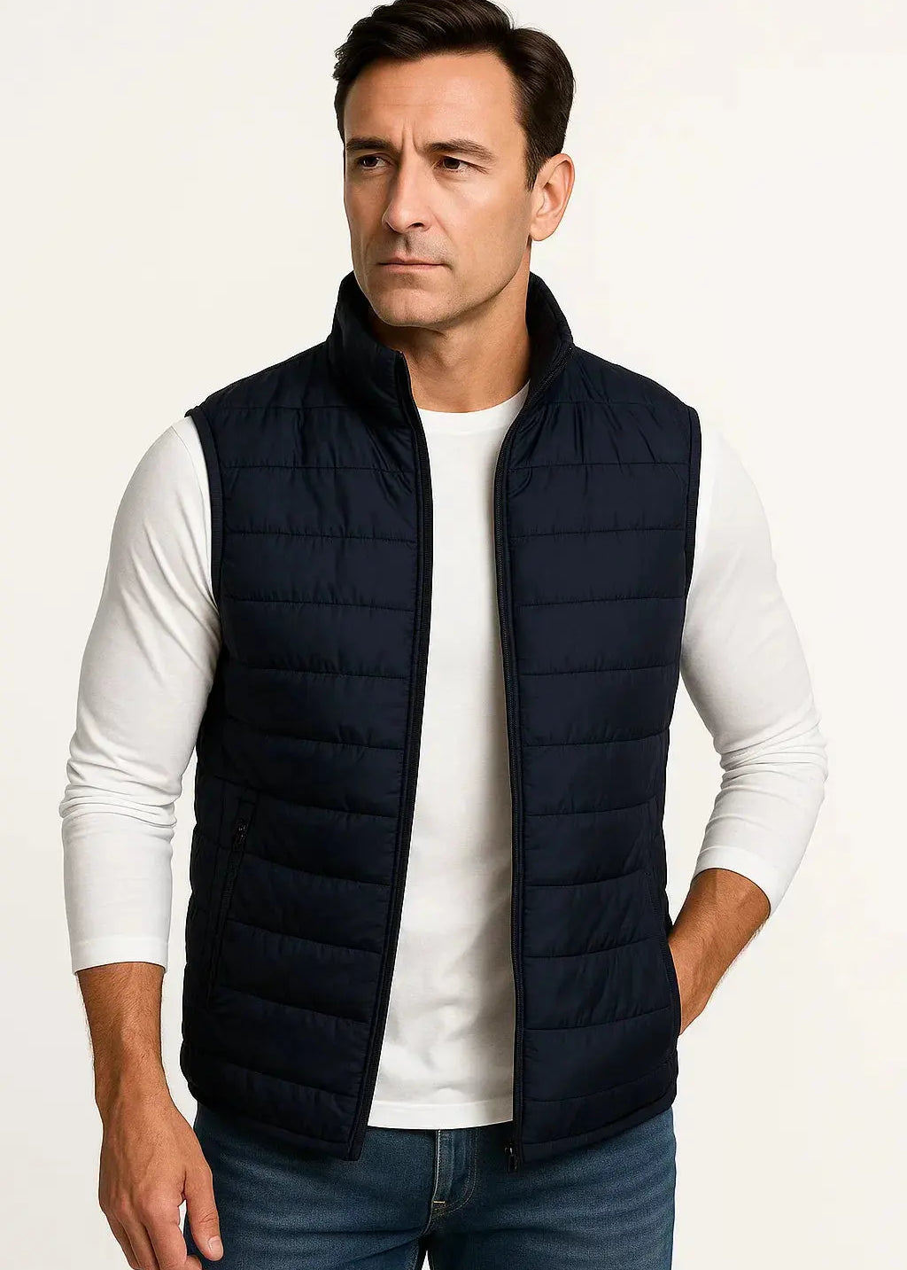 Sleeveless Quilted Puffer Vest for Men