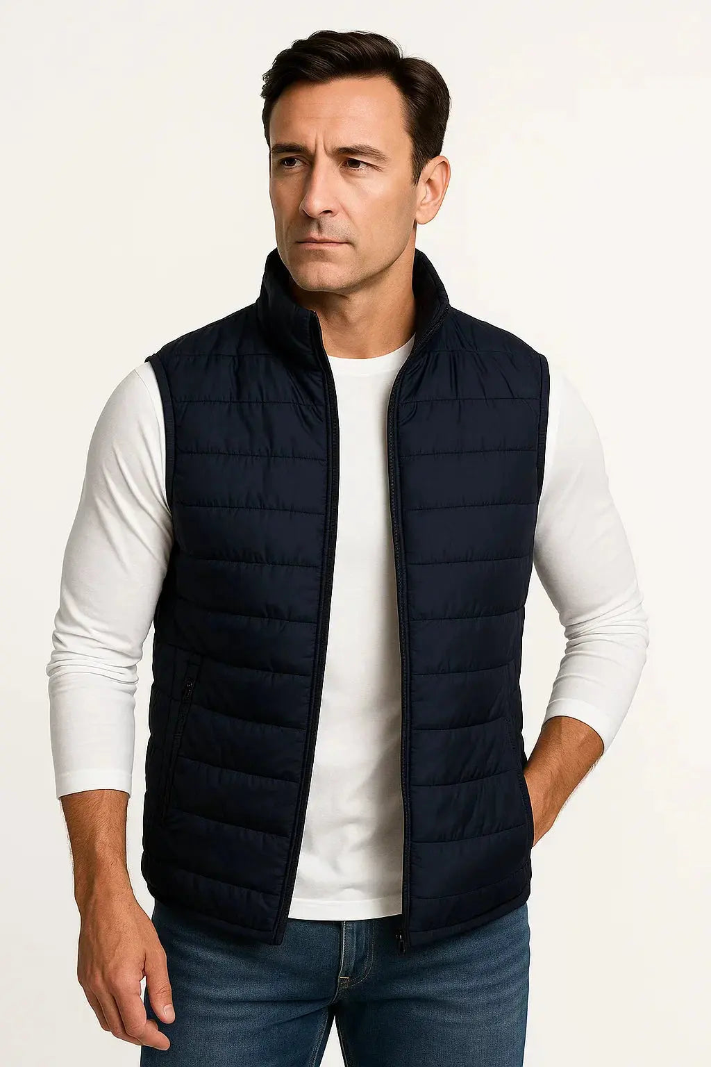 Sleeveless Quilted Puffer Vest for Men