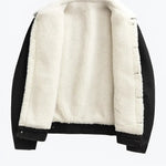 Fleece-Lined Denim Jacket with Sherpa Collar for Men